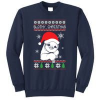 Slothy Christmas Merry Santa Hat Sweatshirt