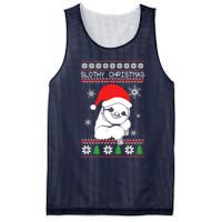 Slothy Christmas Merry Santa Hat Mesh Reversible Basketball Jersey Tank