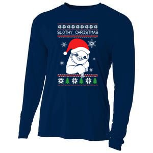 Slothy Christmas Merry Santa Hat Cooling Performance Long Sleeve Crew