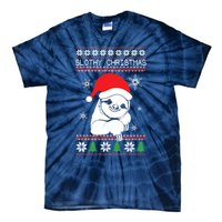 Slothy Christmas Merry Santa Hat Tie-Dye T-Shirt