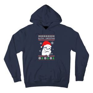 Slothy Christmas Merry Santa Hat Tall Hoodie