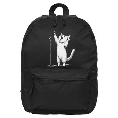 Singing Cat Microphone Enthusiast 16 in Basic Backpack