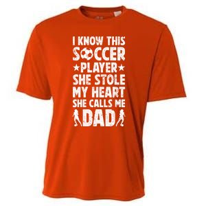 She Calls Me Dad Of A Soccer Player Father Soccer Dad Gift Cooling Performance Crew T-Shirt