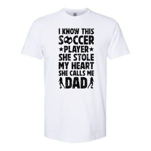 She Calls Me Dad Of A Soccer Player Father Soccer Dad Gift Softstyle CVC T-Shirt