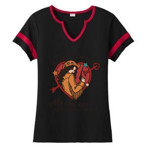 Sorry Cowboy My Heart AinT For The Talking Cowgirl Western Ladies Halftime Notch Neck Tee