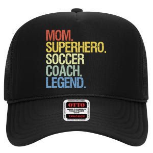 Soccer Coach Mom High Crown Mesh Back Trucker Hat