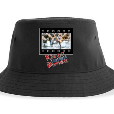 Sandhill Crane Migration Photograph River Dance Sustainable Bucket Hat