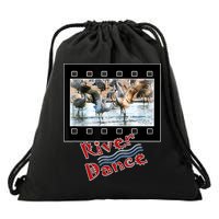 Sandhill Crane Migration Photograph River Dance Drawstring Bag