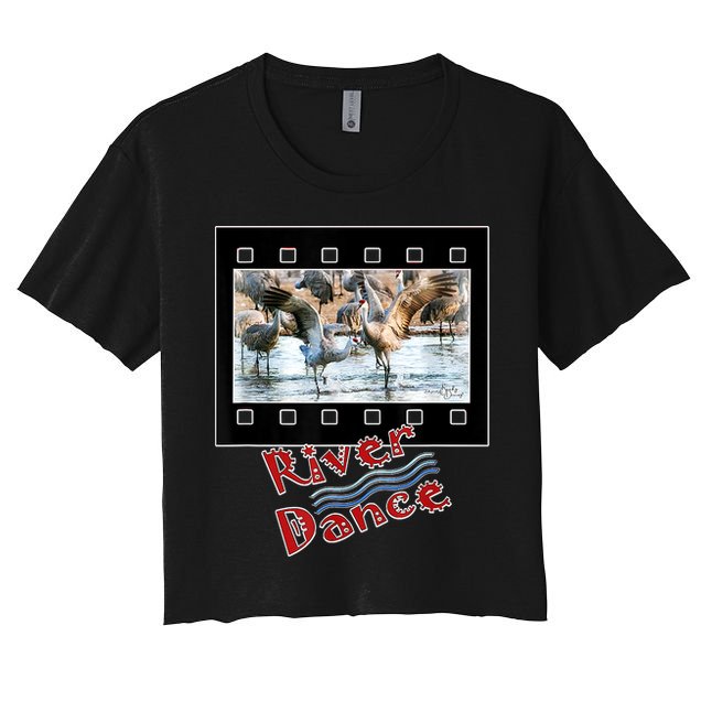 Sandhill Crane Migration Photograph River Dance Crop Top