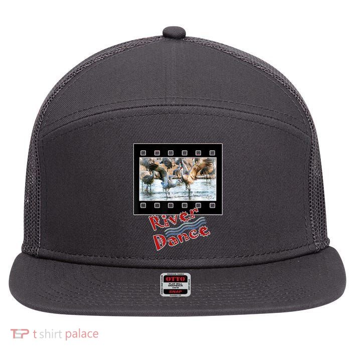 Sandhill Crane Migration Photograph River Dance 7 Panel Mesh Trucker Snapback Hat