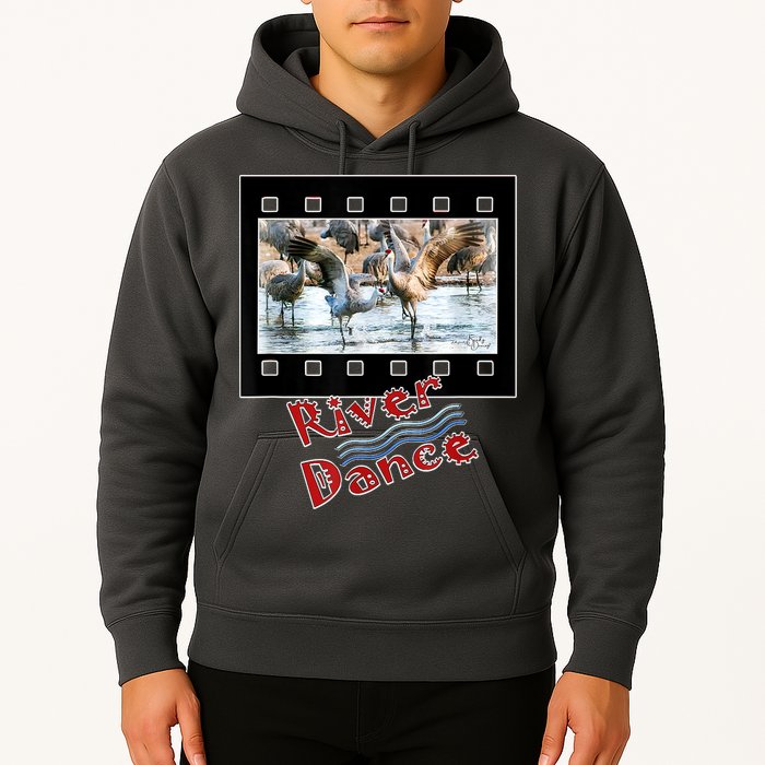 Sandhill Crane Migration Photograph River Dance Hoodie