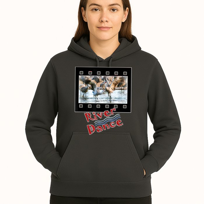 Sandhill Crane Migration Photograph River Dance Hoodie