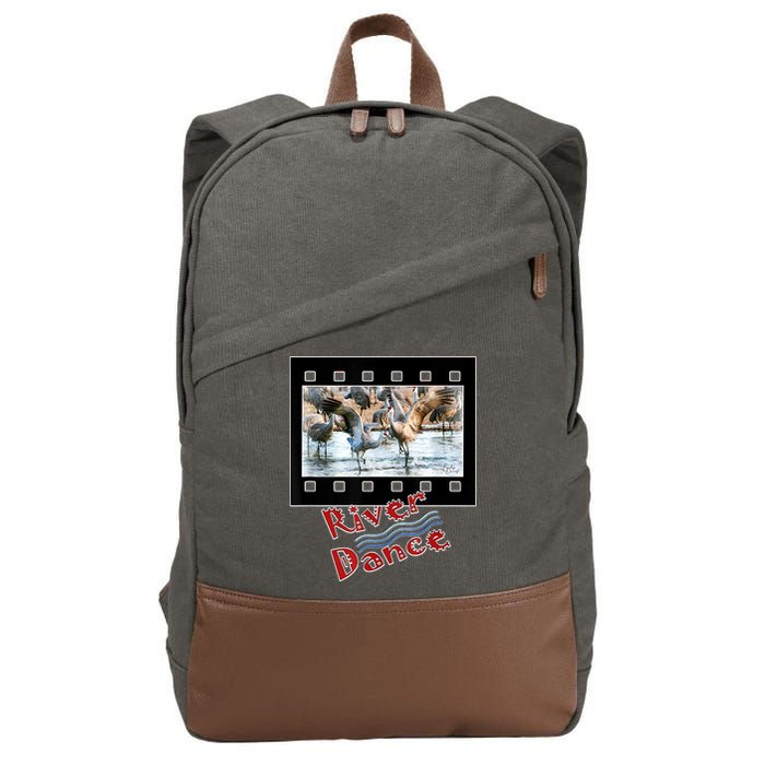 Sandhill Crane Migration Photograph River Dance Cotton Canvas Backpack
