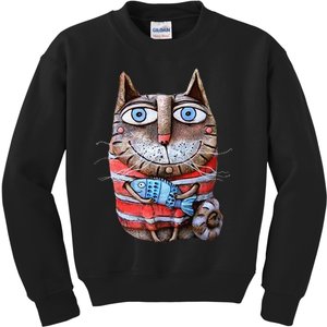 Sweet Cat Motifs Cat Kids Sweatshirt