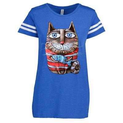 Sweet Cat Motifs Cat Enza Ladies Jersey Football T-Shirt