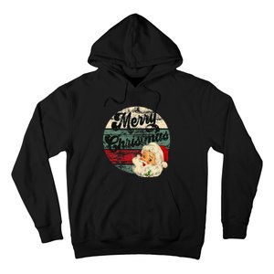 Santa Claus Merry Christmas Face Old Fashioned Hoodie