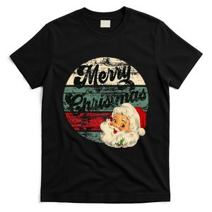 Santa Claus Merry Christmas Face Old Fashioned T-Shirt