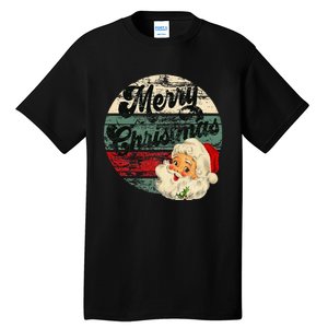 Santa Claus Merry Christmas Face Old Fashioned Tall T-Shirt