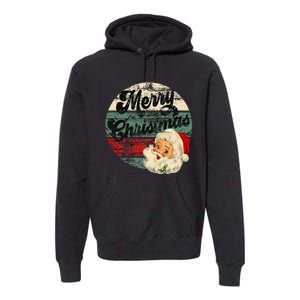 Santa Claus Merry Christmas Face Old Fashioned Premium Hoodie