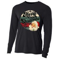 Santa Claus Merry Christmas Face Old Fashioned Cooling Performance Long Sleeve Crew