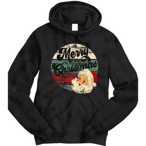 Santa Claus Merry Christmas Face Old Fashioned Tie Dye Hoodie