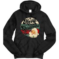 Santa Claus Merry Christmas Face Old Fashioned Tie Dye Hoodie