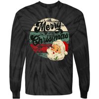 Santa Claus Merry Christmas Face Old Fashioned Tie-Dye Long Sleeve Shirt