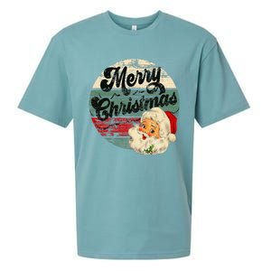 Santa Claus Merry Christmas Face Old Fashioned Sueded Cloud Jersey T-Shirt