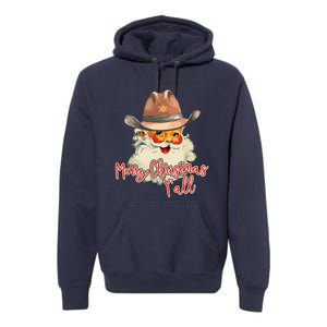 Santa Claus Merry Christmas Yall Western Country Cowboy Premium Hoodie