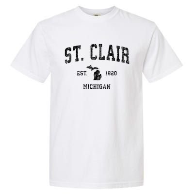 St. Clair Michigan Mi Vintage Athletic Sports Garment-Dyed Heavyweight T-Shirt