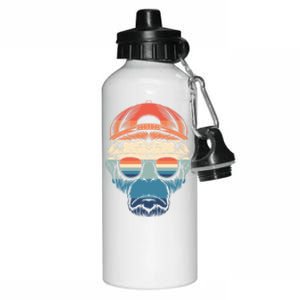 Simple Colorful Monkey With Glasses Funny Meme Cool Gift Aluminum Water Bottle