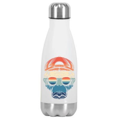 Simple Colorful Monkey With Glasses Funny Meme Cool Gift Stainless Steel Insulated Water Bottle