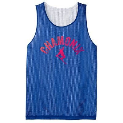 Ski Chamonix Mont Blanc Skier France Vintage Skiing Europe Cool Gift Mesh Reversible Basketball Jersey Tank