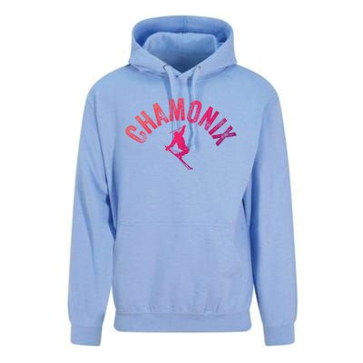 Ski Chamonix Mont Blanc Skier France Vintage Skiing Europe Cool Gift Unisex Surf Hoodie