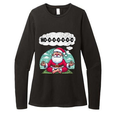 Santa Claus Meditating Christmas Yoga Lover Xmas Holiday Tank Top Womens CVC Long Sleeve Shirt