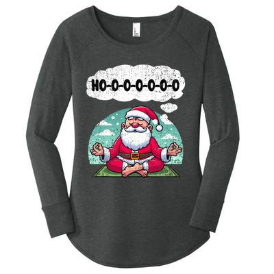 Santa Claus Meditating Christmas Yoga Lover Xmas Holiday Tank Top Women's Perfect Tri Tunic Long Sleeve Shirt