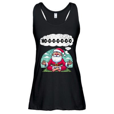 Santa Claus Meditating Christmas Yoga Lover Xmas Holiday Tank Top Ladies Essential Flowy Tank