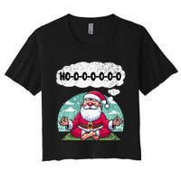 Santa Claus Meditating Christmas Yoga Lover Xmas Holiday Tank Top Women's Crop Top Tee