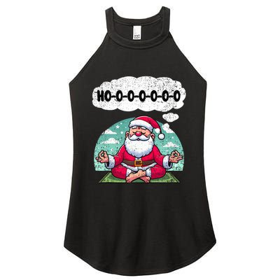 Santa Claus Meditating Christmas Yoga Lover Xmas Holiday Tank Top Women's Perfect Tri Rocker Tank