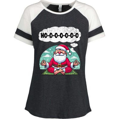 Santa Claus Meditating Christmas Yoga Lover Xmas Holiday Tank Top Enza Ladies Jersey Colorblock Tee