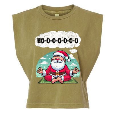 Santa Claus Meditating Christmas Yoga Lover Xmas Holiday Tank Top Garment-Dyed Women's Muscle Tee