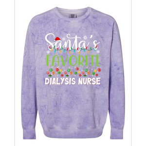 Santa Claus Merry Christmas SantaS Favorite Dialysis Nurse Gift Colorblast Crewneck Sweatshirt