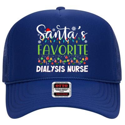 Santa Claus Merry Christmas SantaS Favorite Dialysis Nurse Gift High Crown Mesh Back Trucker Hat