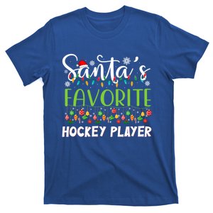 Santa Claus Merry Christmas SantaS Favorite Hockey Player Meaningful Gift T-Shirt