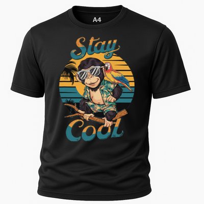 Stay Cool Monkey With Parrot Friend Jungle Time Fun Cooling Performance Crew T-Shirt