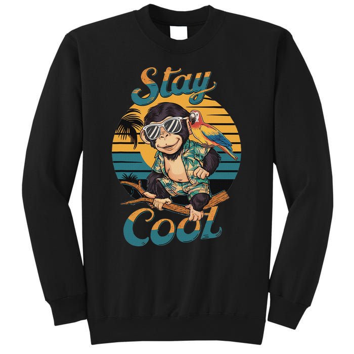 Stay Cool Monkey With Parrot Friend Jungle Time Fun Sweatshirt