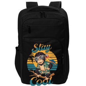 Stay Cool Monkey With Parrot Friend Jungle Time Fun Impact Tech Backpack