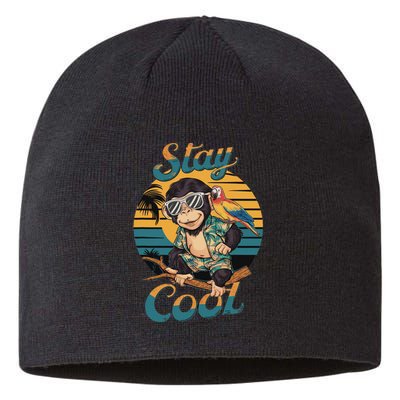 Stay Cool Monkey With Parrot Friend Jungle Time Fun Sustainable Beanie