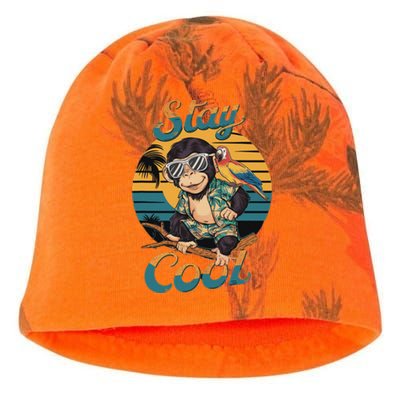 Stay Cool Monkey With Parrot Friend Jungle Time Fun Kati - Camo Knit Beanie