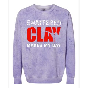 Shattered Clay Makes My Day Trap Skeet Shooting Clay Pigeon Colorblast Crewneck Sweatshirt